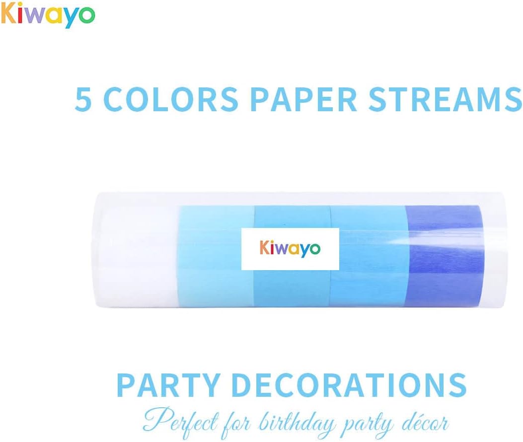 Blue Crepe Paper Streamers Birthday Graduation Party Decorations(5 Rolls)- Light Blue, Dark Blue, Navy Blue, White Paper Crafts for Blue Theme Party Supplies, Baby Boy Shower, Hanging Party Décor image 5
