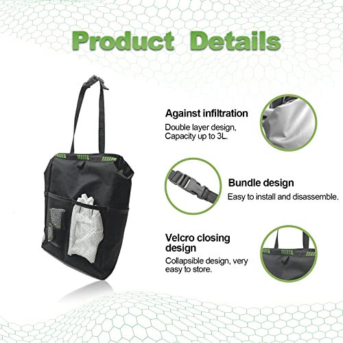 Image of KEVWR Waterproof Oxford Garbage Bag With 4 Storage Pockets, Hanging Car Trash Can, Foldable Leakproof Trash Bin, Portable Large Capacity Auto Organizer, Fit For Truck, SUV, Home, Office