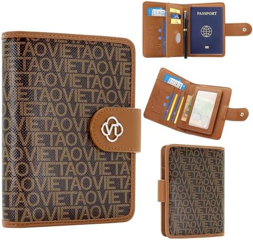 XIMAND Passport Holder Wallet Bag with AirTag Holder, Card Slots ...