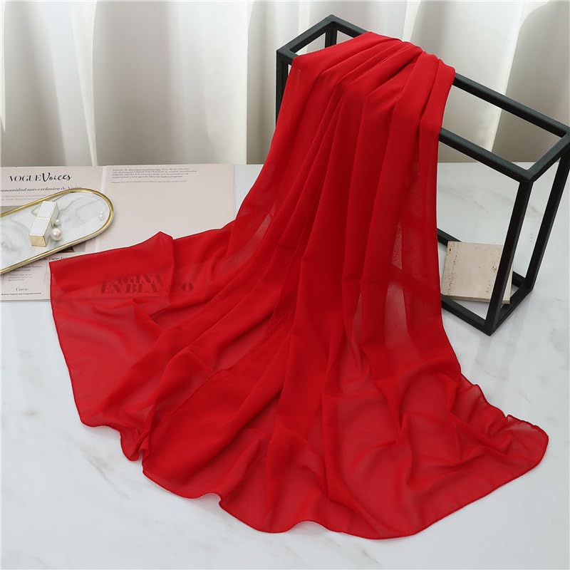 Lightweight-Chiffon-Scarf for Womens Long-Shawls-Wraps Spring-Summer-Sunscreen-Scarves Wrap Neck Headscarf(70"×29")2