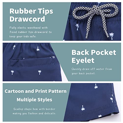 Image of Biwisy Boys Swim Trunks Quick Dry Swim Shorts Little Boys Lining Swimwear Bathing Suits with Pockets