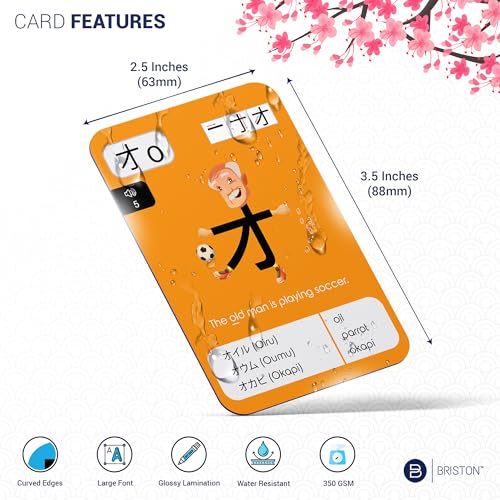 Image of 46 Japanese Hiragana & Katakana Mnemonic Flash Cards - Text & Audio Pronunciation - Educational Language Learning Resource for Memory & Sight Words - Fun Game Play - Grade School, Classroom Homeschool