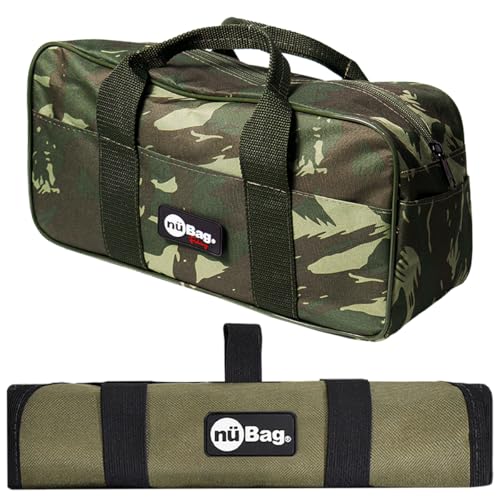 Kit Pesca Bolsa Pequena de Mão Camuflada e Porta Anzol Empate Acessórios Organizados Leve e Fácil Nü Bag (Porta Anzol - Verde Musgo)