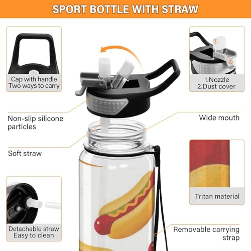Bouteille d'eau de sport anti-fuite gourde Tritan jaune 946g