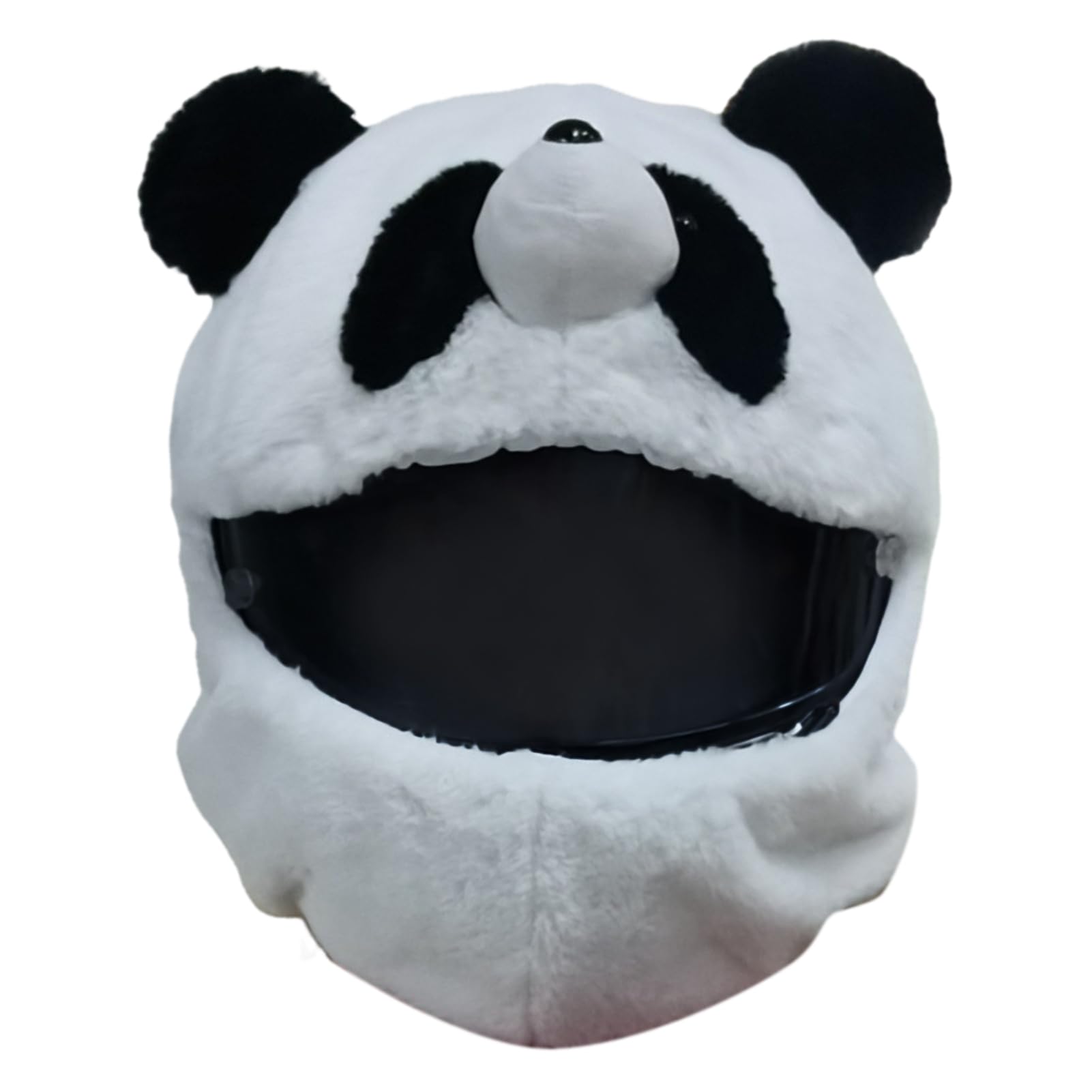 Makamsui Motorcycle Helmet Covers Suitable for Most Full Face Helmets, Decorative Animal Plush Motorbike Helmet Cover for Fun Rides and Gifts Panda