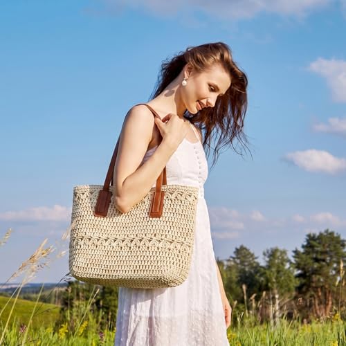 Bolso playero grande tejido con cierre miniatura 2