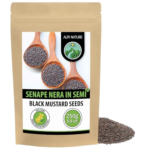 Alpi Nature Semi di Senape Nera Marrone 250g, Semi di Senape Nera Marrone da 1-2mm
