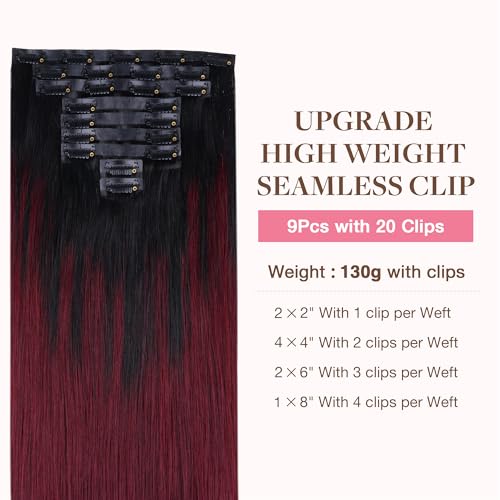 Image of GOO GOO Seamless Clip in Hair Extensions Real Human Hair Remy Extensions