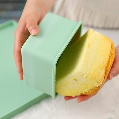 Miniatura 4 de Moldes de silicona para tartas, moldes cuadrados para hornear de 5 pulgadas, 2 piezas, antiadherentes de grado alimenticio, molde para pan de pan de