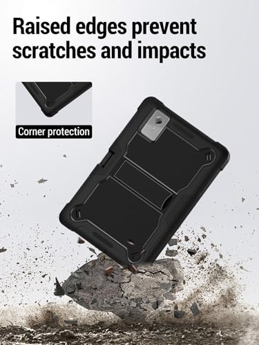 Image of for Lenovo Idea Tab Plus case 12.1 Inch Tablet, Shockproof Lightweight Silicone Protective Cover with Stand, Child-Friendly Protection, Black