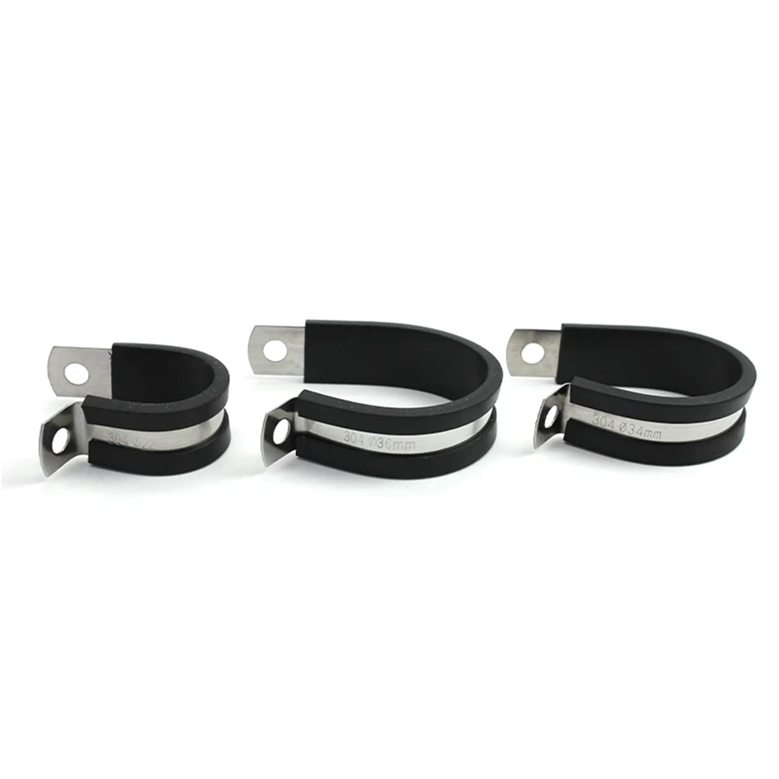 10 szt./partia 6 mm - 55 mm 304 ze stali nierdzewnej gumowe klipsy P montaż kabla wąż zacisk do rury mikalor (36 mm 10 szt.)