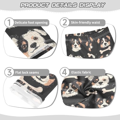 Black Dog Bone Girls Leggings Soft Stretch Workout Yoga Dance Pants for Kids Casual Tights3