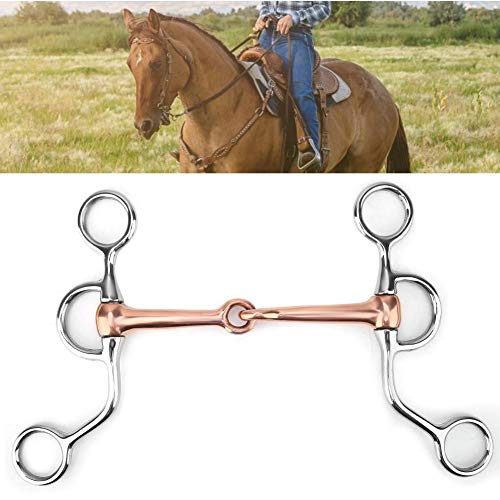 Snaffle di Cavallo, Masticare morso da Allenamento in Acciaio Inossidabile Mese snodato di Rame Morso da dentice Anello Francese Anello Sciolto Accessorio da Corsa con Serpente di