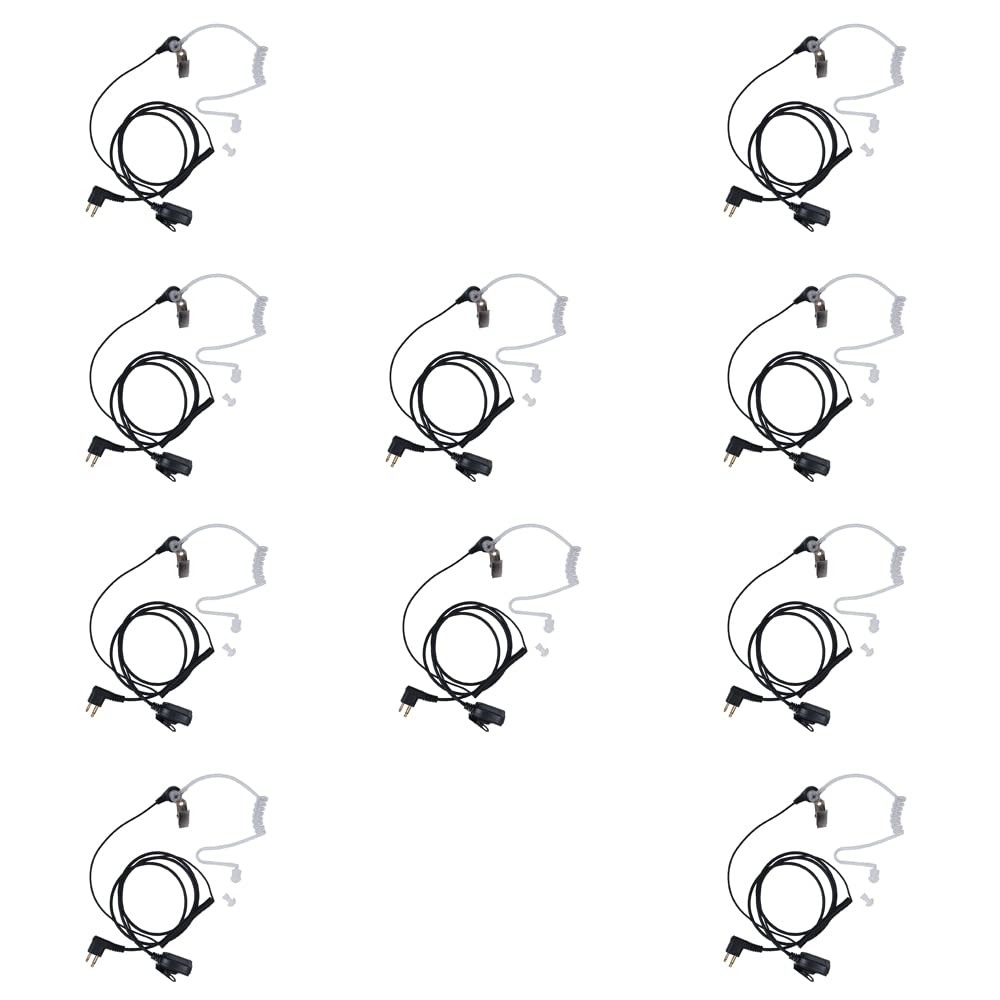 Auriculares de tubo acústico de 2 pines compatibles con Motorola CP200d en pack de 10 unidades 7