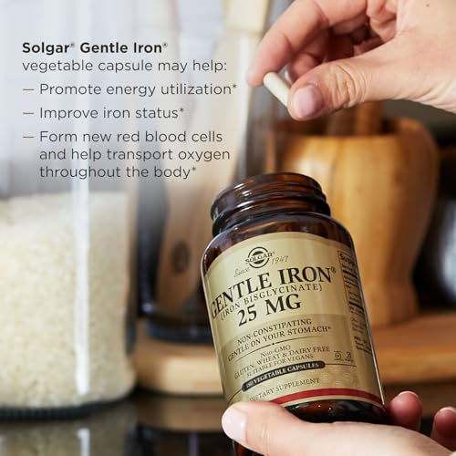 Solgar Gentle Iron, 180 Vegetable Capsules, Red Blood Cell Supplement - image 4