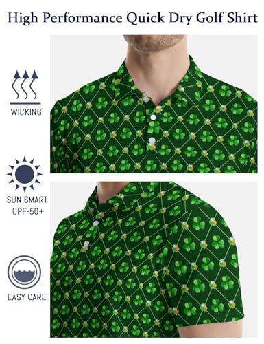 Mens Funny Golf Polo Shirts Short Sleeve Quick Dry Polo Shirts | Moisture Wicking Performance, Athletic Funny Golf Shirts, Funny Print, 4-way stretch miniatura 4