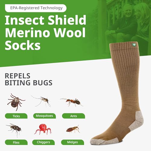 Merino Wool Hiking Socks, Stretchy and Comfortable Tall Boots Socks with Padding and Insect Protection3