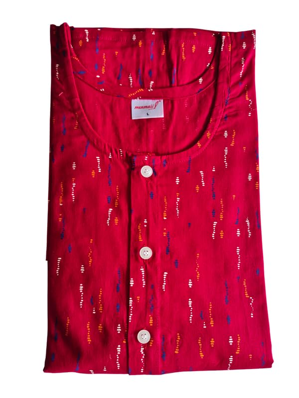 Image of MENMAII Women's [L-4XL] Full Open /Front Buttoned [a Kind of Adaptive Clothing] Multipurpose Nighty for Maternity /Pregnancy /Elderly /Patient /Feeding /Hospital Purpose Nighty Calf Length