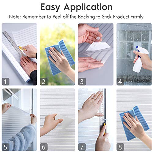 Haton Frosted Privacy Window Film Non-Adhesive Static Window Cling For Glass Window Removable Window Sticker Anti-Uv Window Vinyl Film Window Decal For Home Office, 17.5”X 118.1“ #TOP6