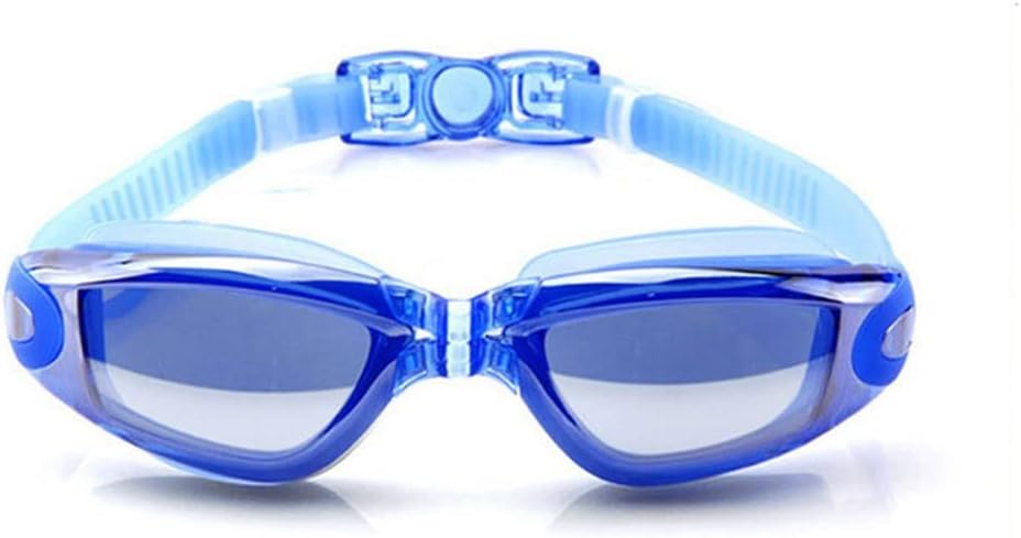 Electroplating Waterproof Anti-Fog Swimwear Glasses Swimming Diving Water Glasses Adjustable Swimming Goggles Ladies Men(Black)