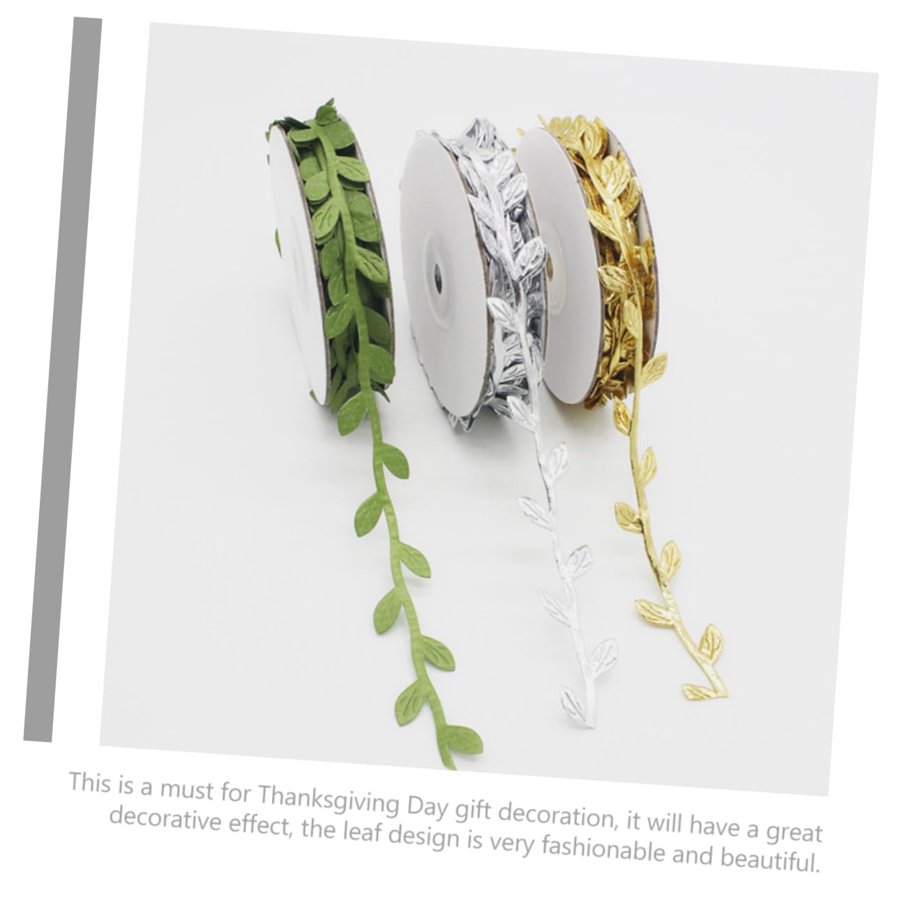 Angoily 5 Sätze Blätterbänder Dekorative Blattform Geschenkband Für Diy Geschenkverpackung Und Partydekoration Für Thanksgiving Und Festlichkeiten 3 Rollen * 5