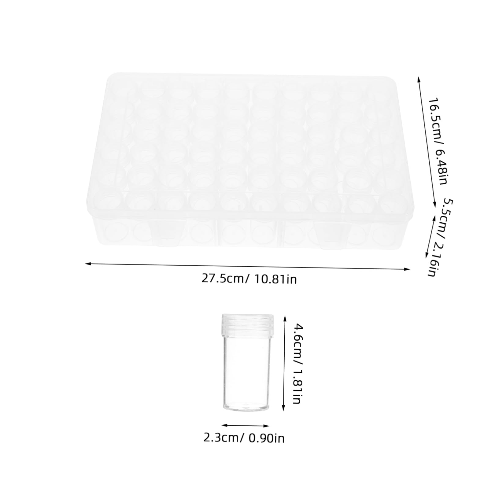 IWOWHERO 60 Storage Box Bead Storage Container Jewelry Bead Organizer Mini Plastic Containers Small Item Organizer Plastic Holder Transparent
