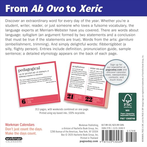 365 New Words-A-Year Page-A-Day(r) Calendar 2026: From the Editors of Merriam-Webster - Image 2