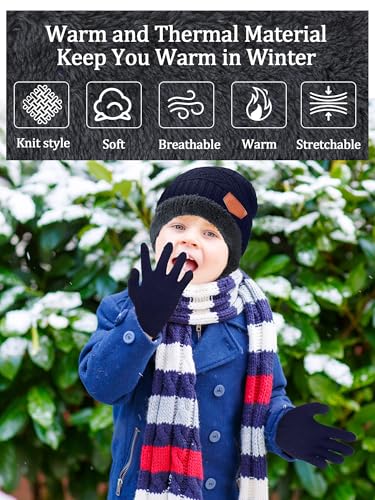 Toulite 72 Pcs Kids Winter Hats Gloves Bulk Warm Knitted fleece Beanie Knitted Gloves Cold Weather for Boys Girls Homeless4