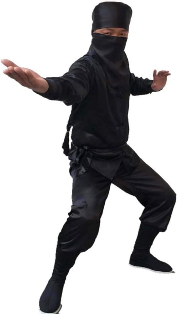 Wraith of EastStealth Ninja Costume Unisex Traditional Chinese Tang Suit Kung Fu Uniform Masked Samura Warrior Fancy Dress