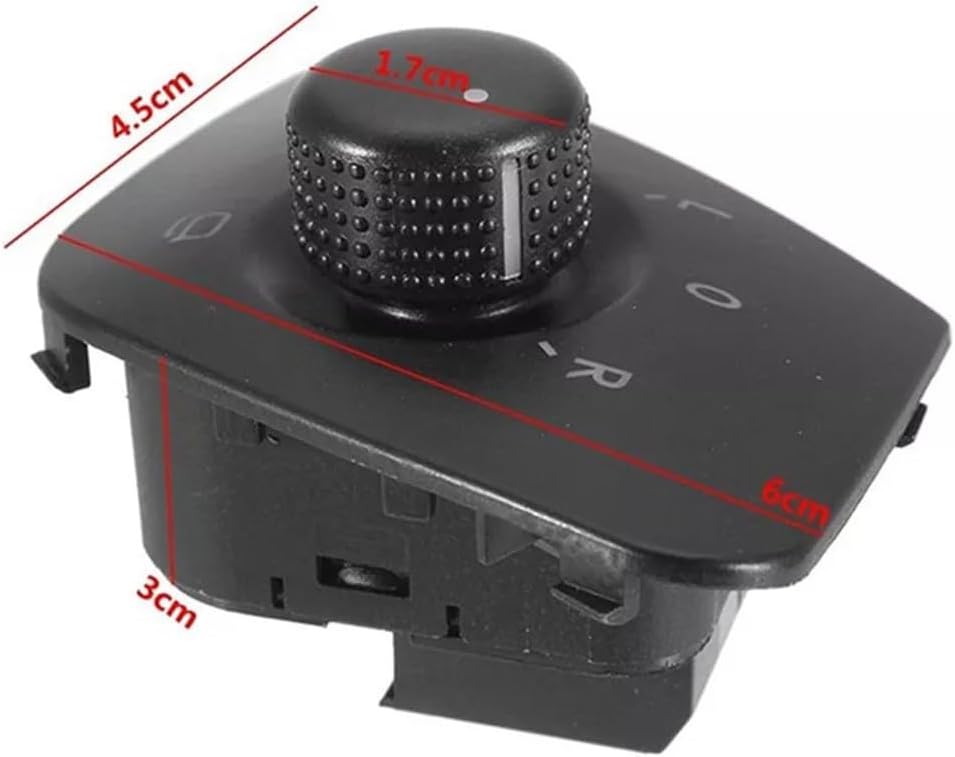 Car Electric Mirror Adjust Switch View Folding Control Knob Button for Seat for ibiza 6J5 2008-2015 OE 6J1959565A Black ABS Replacement