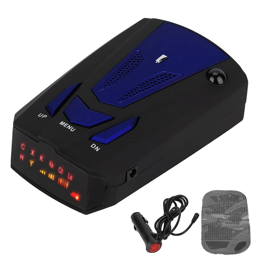 Rilevatore di per auto, 3 pieno funzionamento funzionamento per la casa,360 gradi rilevatore di GPS 16 bande per auto allarme prompt vocale Riloer rilevatore di (blu)