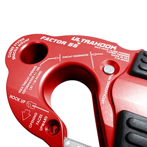 Factor 55 Ultrahook Winch Hook With Shackle Mount - Red #TOP4