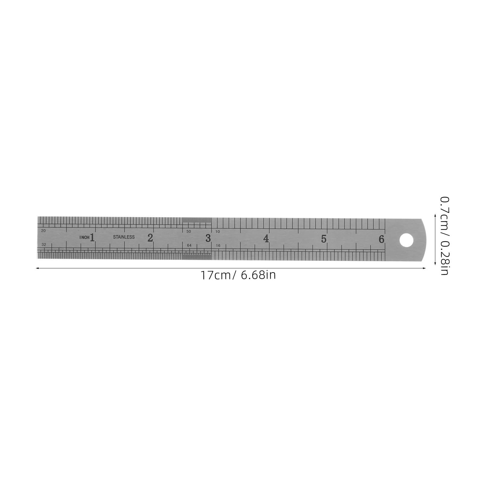 NUOBESTY Thickened Plate Ruler 6.69 Inch Stainless Steel Measuring Tool with Ruler Stopper for Precise Depth and Height Measurement Ideal for School Office and Home Use - Image 2