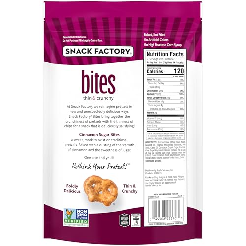 Image of Snack Factory Cinnamon Sugar Pretzels, 9 Oz Bag (Pack of 2)