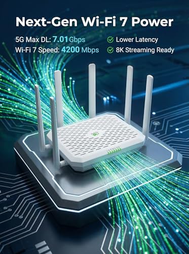 Image of InHand Networks 5G Router BE4200 WiFi 7 Cellular Router,Certified by Verizon,AT&T,T-Mobile,Dual SIM Failover, AI-Driven Cloud Managed,2x2.5GbE Ports,Internet for RV,Mobile Business,Rural Home & Office