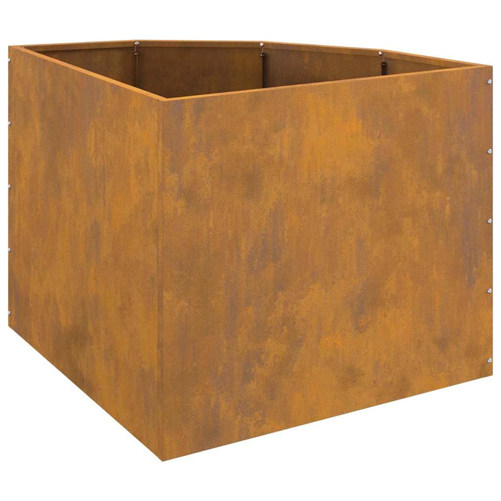 Roślina narożna, zardzewiała 60 x 60 x 50 cm, odporna na warunki atmosferyczne, wytrzymała metalowa grządka do ogrodu, na taras, do roślin outdoorowych, warzyw, duża