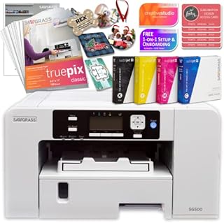 Sawgrass UHD Virtuoso SG500 Sublimation Printer Starter Bundle with Paper, Inks, Blanks, Designs