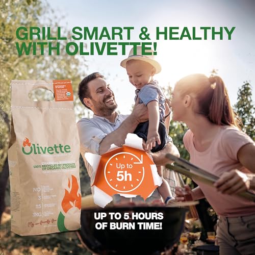 Image of OLIVETTE Organic BBQ Charcoal Briquettes, 4-Bag Case, 6.6 lb Each