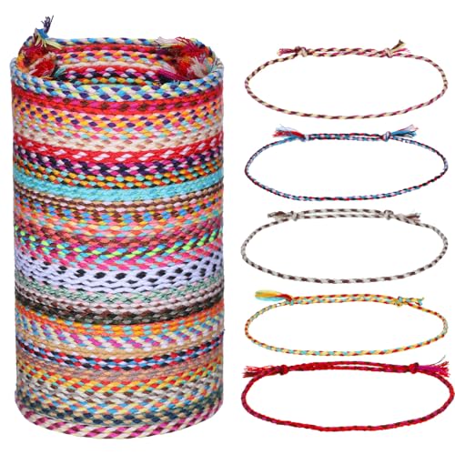 30 PCS Handmade Friendship Braided Bracelet, Woven Wrap Friendship Bracelets Adjustable Colorful Wrist Cord for Women Men Thread Bracelets for Women Party Favors Birthday Gifts