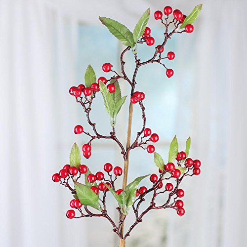 Factory Direct Craft 20 Inch Artificial Winterberry and Leaf Spray for Holiday and Home Decor