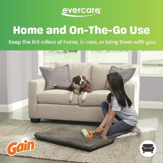 Miniatura 8 de Evercare Recambios de rodillo de pelusa para mascotas de 10 pulgadas, paquete de 3, 50 hojas cada uno, ganancia perfumada, rodillo adhesivo para