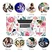 Colorful Star Large Mouse Pad, Pink Floral Desk Mat for Desktop, Women Girls Flowers PU Leather Waterproof Desk Pad, Computer PC Laptop Protector Gaming Mouse Pads for School Office Home 31.5