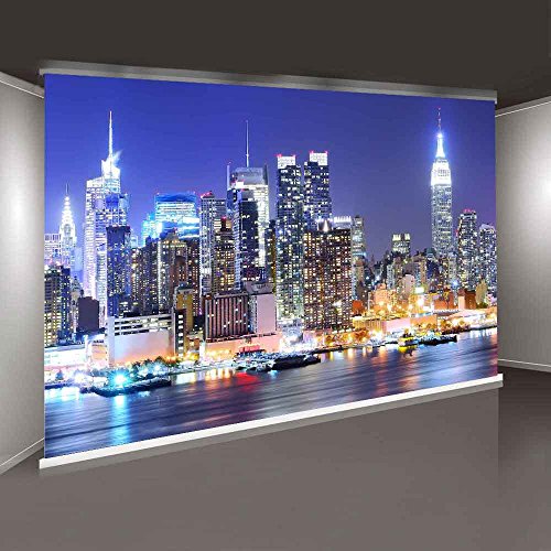 Fondo Vinilo 10x7ft Escena Noche Manhattan NYC miniatura 4