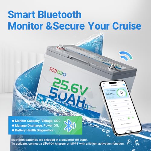 Image of Redodo 24V 50Ah Group24 Bluetooth LiFePO4 Deep Cycle Battery for RV
