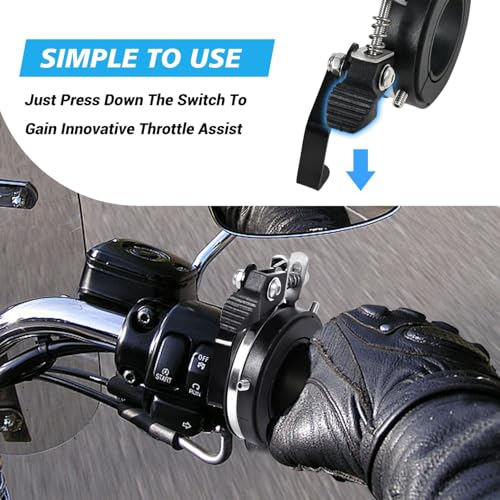 Image of Motorcycle Cruise Control Motorcycle Throttle Assist Lock with OEM Grips or Aftermarket Grips,1 1 /8 inch to 1 3 /4 inch Cruise Control Throttle Clamp Accessories for Harley 1990-2025