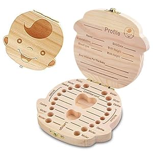 MUXItrade Melktanddoos houten tanden doos kinderen tanddoos voor het bewaren van melktanden bewaren Keepsake Box…