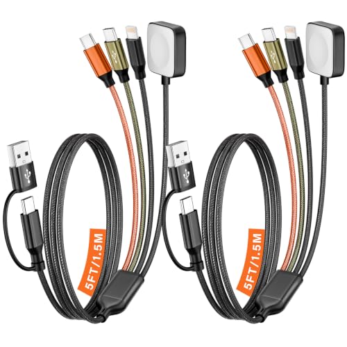 Image of Travel Essentials 4-in-2 Multi Charging Cable with iWatch Charger /2USB-C /IP