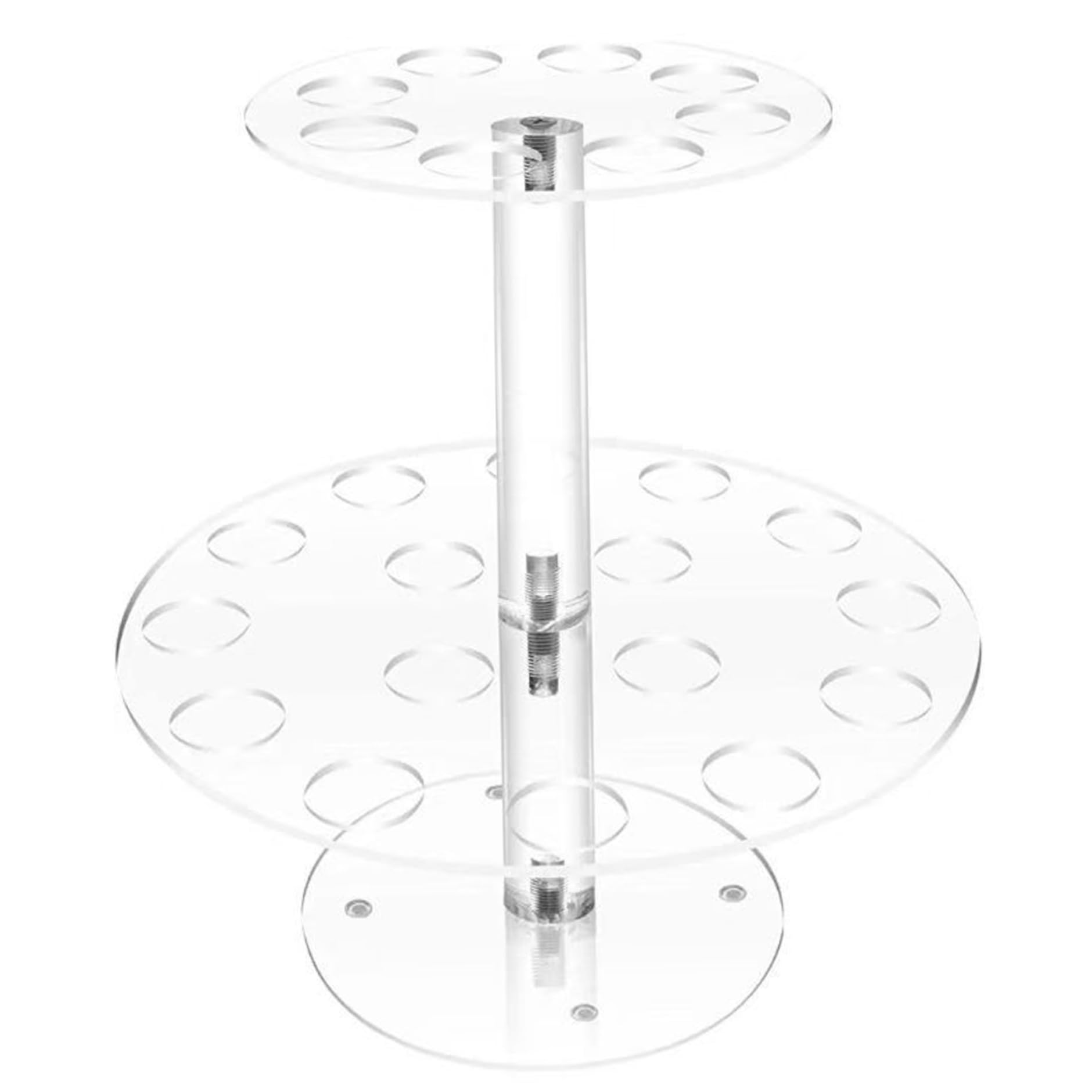 Support de cornet de crème glacée en acrylique haut de gamme à double plateau transparent