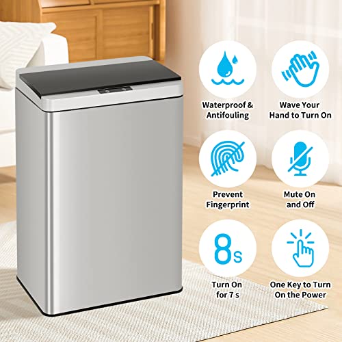 Caneca de basura rectangular de acero inoxidable 50 L miniatura 3