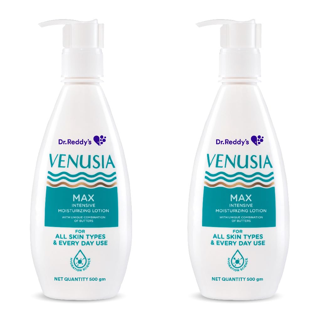 Dr. Reddy’s Venusia Max For Dry Skin With Shea Butter & Cocoa Butter - Pack of 2x500g Intensive Moisturizing Lotion